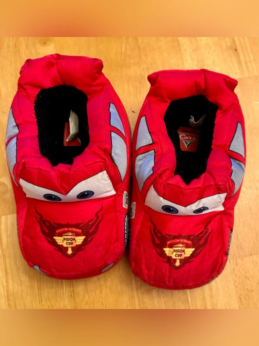 Disney Pixar Cars Lightning McQueen Plush Slippers Toddler 9-10